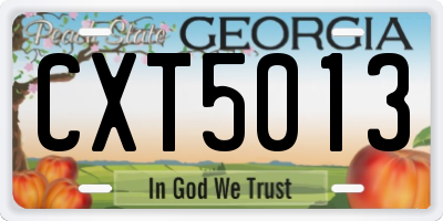 GA license plate CXT5013