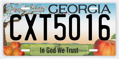 GA license plate CXT5016