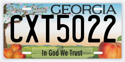 GA license plate CXT5022