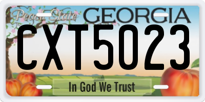 GA license plate CXT5023