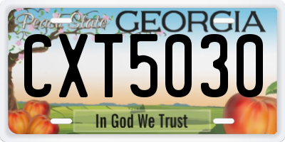 GA license plate CXT5030