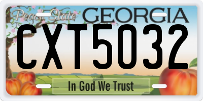 GA license plate CXT5032