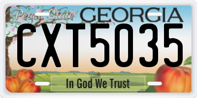 GA license plate CXT5035