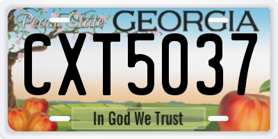 GA license plate CXT5037