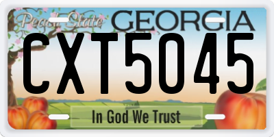 GA license plate CXT5045