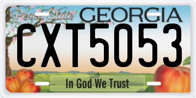 GA license plate CXT5053