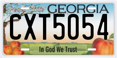 GA license plate CXT5054