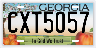 GA license plate CXT5057