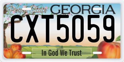 GA license plate CXT5059
