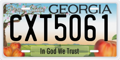 GA license plate CXT5061