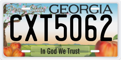 GA license plate CXT5062