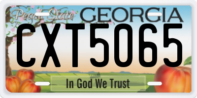 GA license plate CXT5065