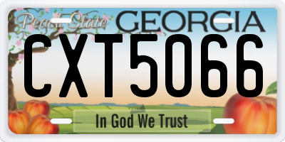 GA license plate CXT5066