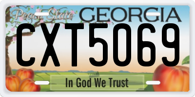 GA license plate CXT5069