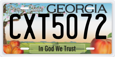 GA license plate CXT5072