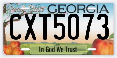 GA license plate CXT5073