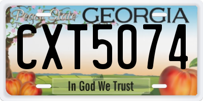 GA license plate CXT5074