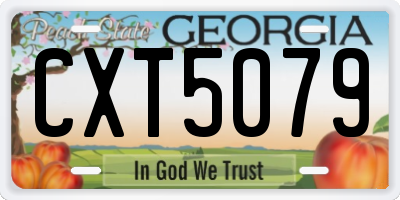 GA license plate CXT5079