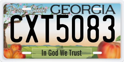 GA license plate CXT5083