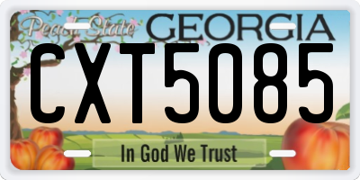 GA license plate CXT5085