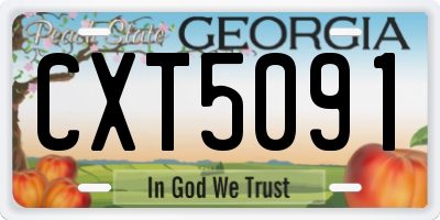 GA license plate CXT5091
