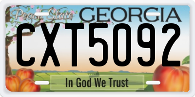 GA license plate CXT5092