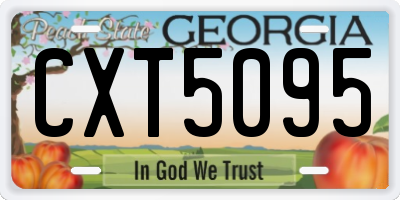 GA license plate CXT5095