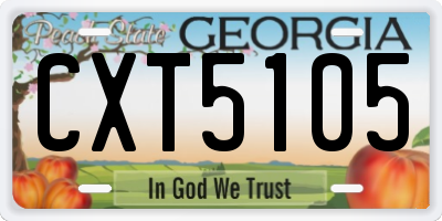 GA license plate CXT5105