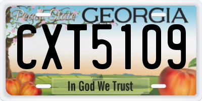 GA license plate CXT5109