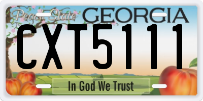 GA license plate CXT5111
