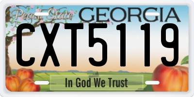 GA license plate CXT5119