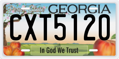 GA license plate CXT5120