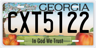 GA license plate CXT5122