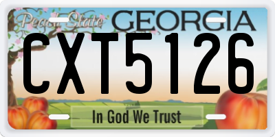 GA license plate CXT5126