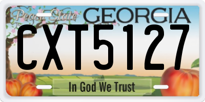 GA license plate CXT5127