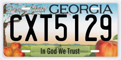 GA license plate CXT5129