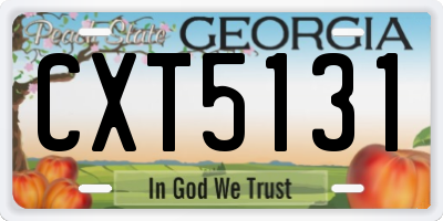GA license plate CXT5131