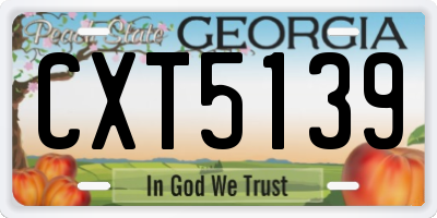 GA license plate CXT5139