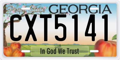GA license plate CXT5141