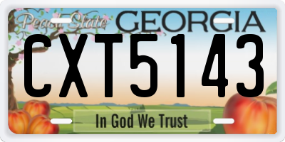 GA license plate CXT5143