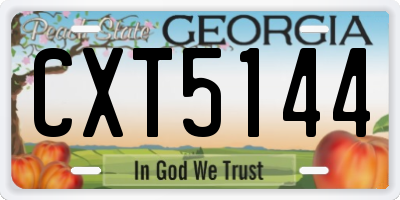 GA license plate CXT5144
