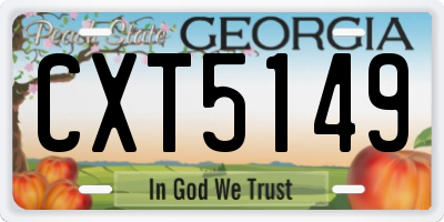 GA license plate CXT5149