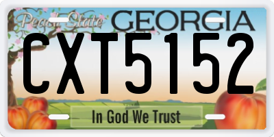 GA license plate CXT5152