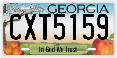 GA license plate CXT5159