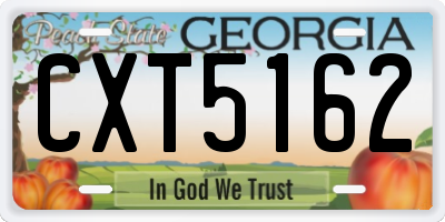 GA license plate CXT5162