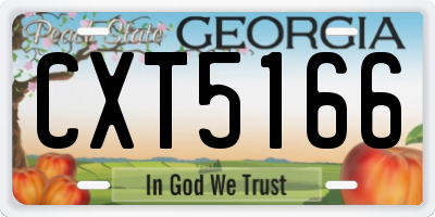 GA license plate CXT5166
