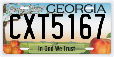 GA license plate CXT5167