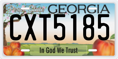 GA license plate CXT5185