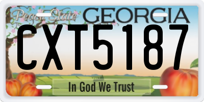GA license plate CXT5187
