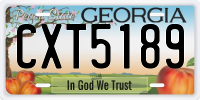 GA license plate CXT5189